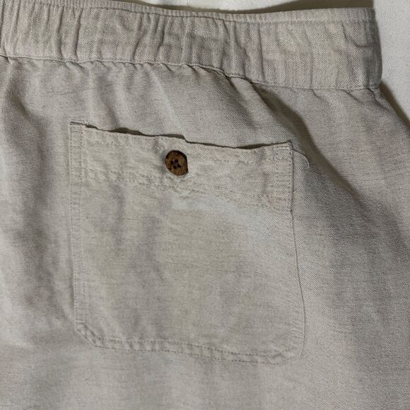 Cubavera Pants Linen Rayon Men's XL (40-42 X 32) Beige Off White Elastic Waist - Picture 9 of 11